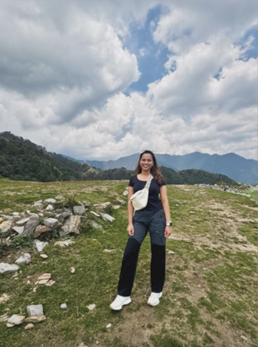 Prerna travelling in the Himalayas